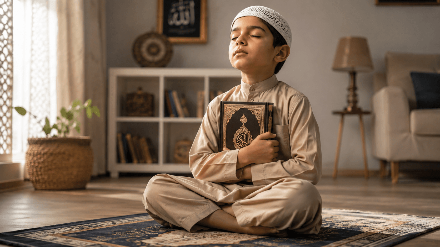 Student memorizing the Holy Quran